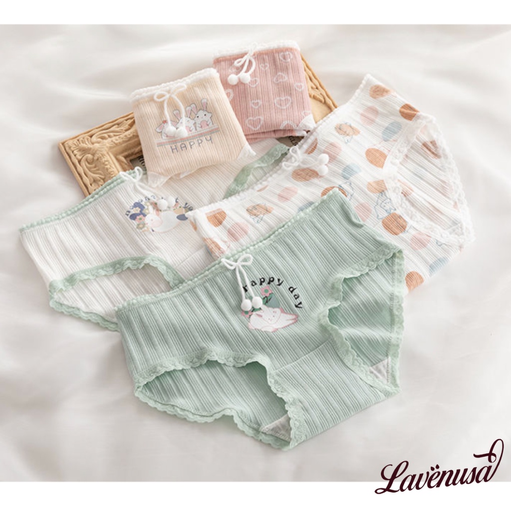 Quần lót cotton nữ mềm mịn thoáng khí hình thú dễ thương LAVENUSA QL92