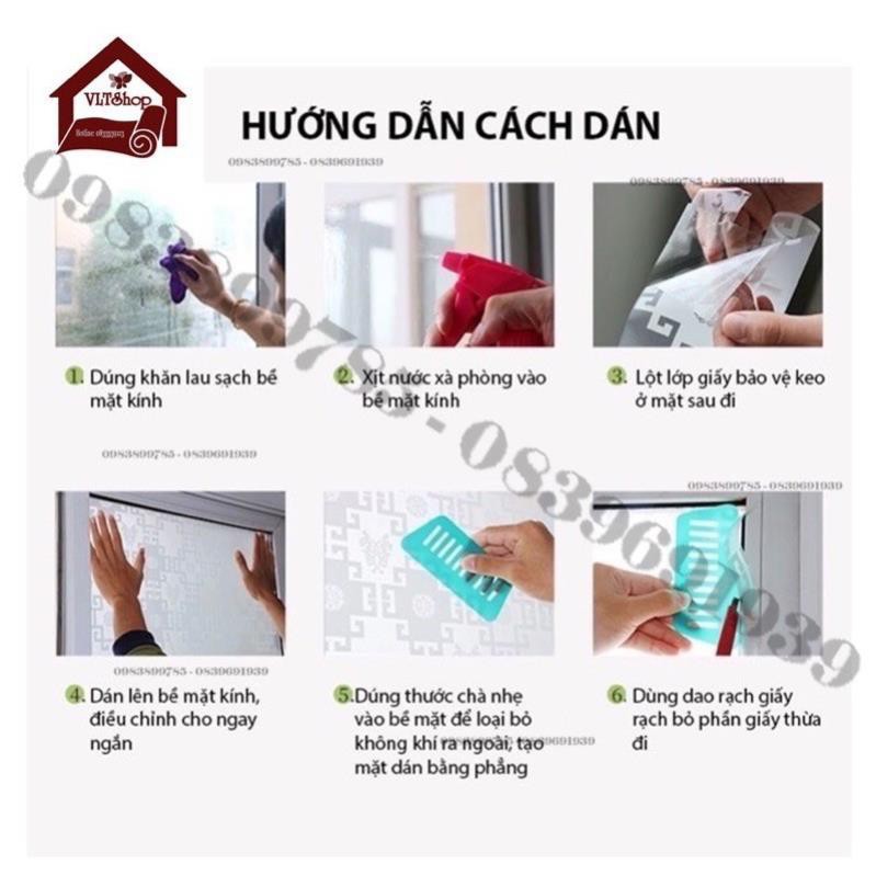 Decal dán kính - giấy đề can dán kính mờ cửa sổ phòng khách đẹp chống nắng 90x50cm