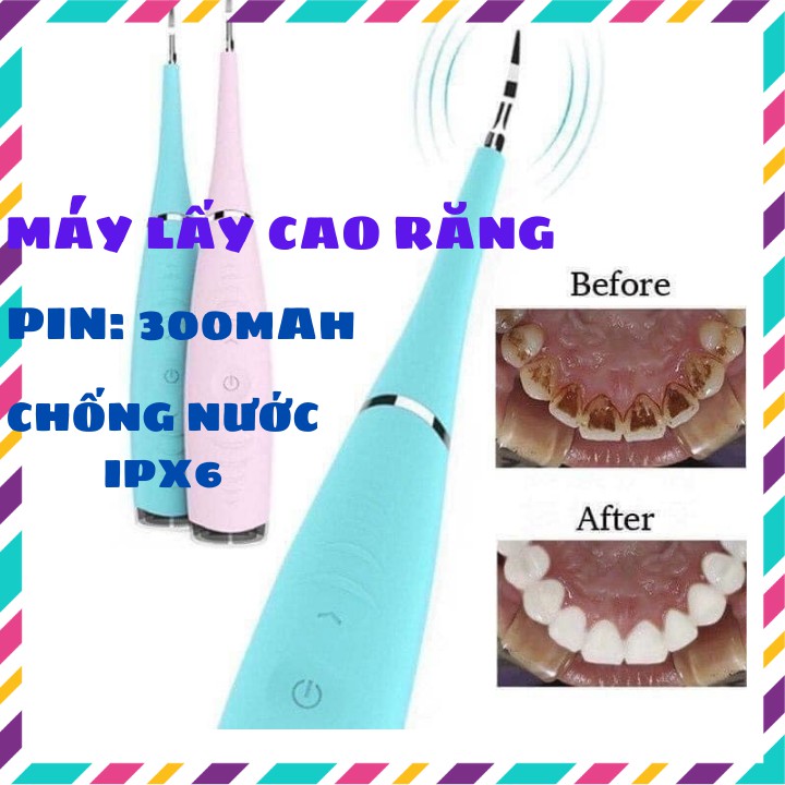 Máy Lấy Cao Răng Cầm Tay Mini 3 Chế Độ Rung Loại Sạch Mảng Bám Cao Răng Vết Ố Cứng Đầu Nhất