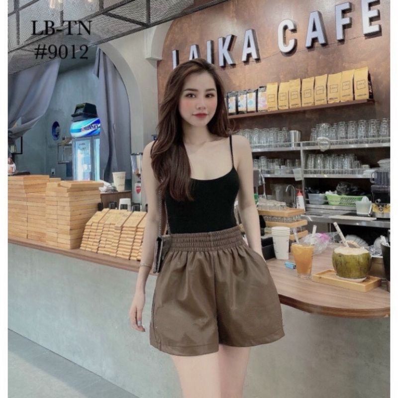 QUẦN SHORT DA CẠP CHUN BẢN TO DÁNG PHỒNG TRẺ TRUNG