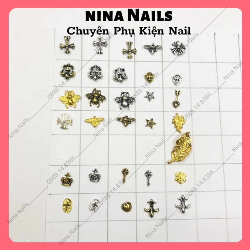 Set 10 Charm Nail Trang Trí Móng Cao Cấp