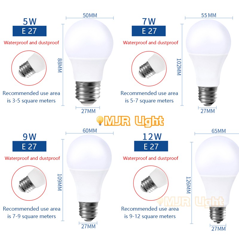 Đèn Led E27 50000h Life 5w 7w 9w 12w 15w 18w Tiết Kiệm Năng Lượng | BigBuy360 - bigbuy360.vn