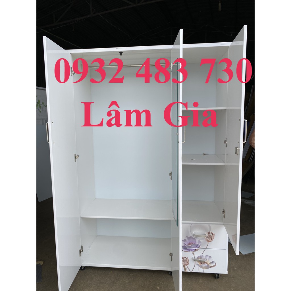 Tủ nhựa đài loan treo quần áo in 3D mẫu mới đẹp (1m8x1m2x47) HCM