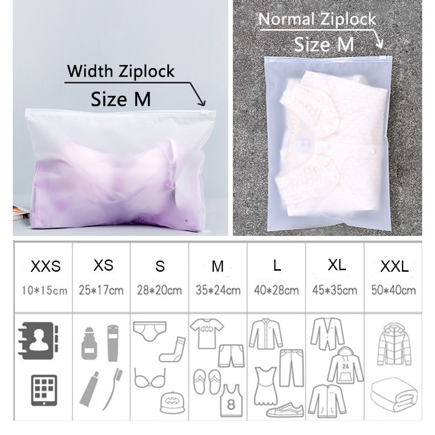 Waterproof Transparent Clothes Shoes Underwear Storage Bag Travel Packing Ziplock Seal