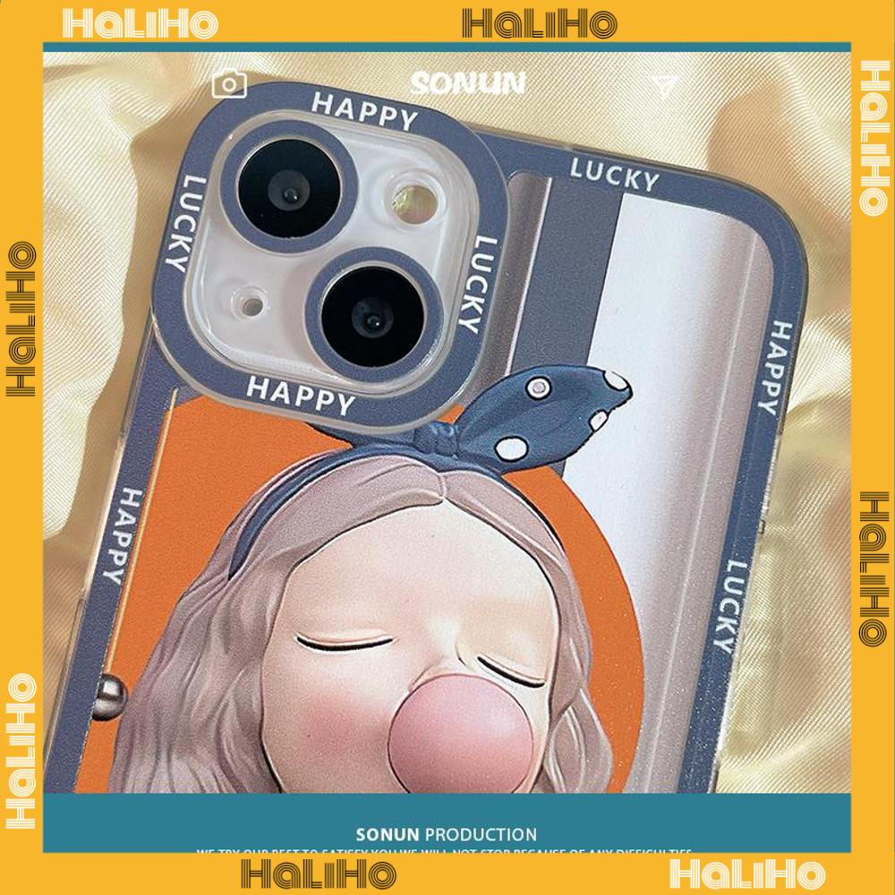 iPhone Case Silicone Soft Case Clear Case Square Edge Shockproof Protection Camera Comic Cute Girl Compatible For iPhone 11 iPhone 13 Pro Max iPhone 12 Pro Max iPhone 7 Plus xr