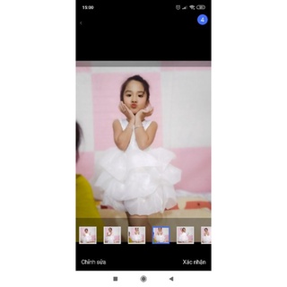 Đầm công chúa voan phồng xòe cho bé