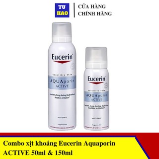 Combo xịt khoáng Eucerin AQUAporin ACTIVE 50ml và 150ml
