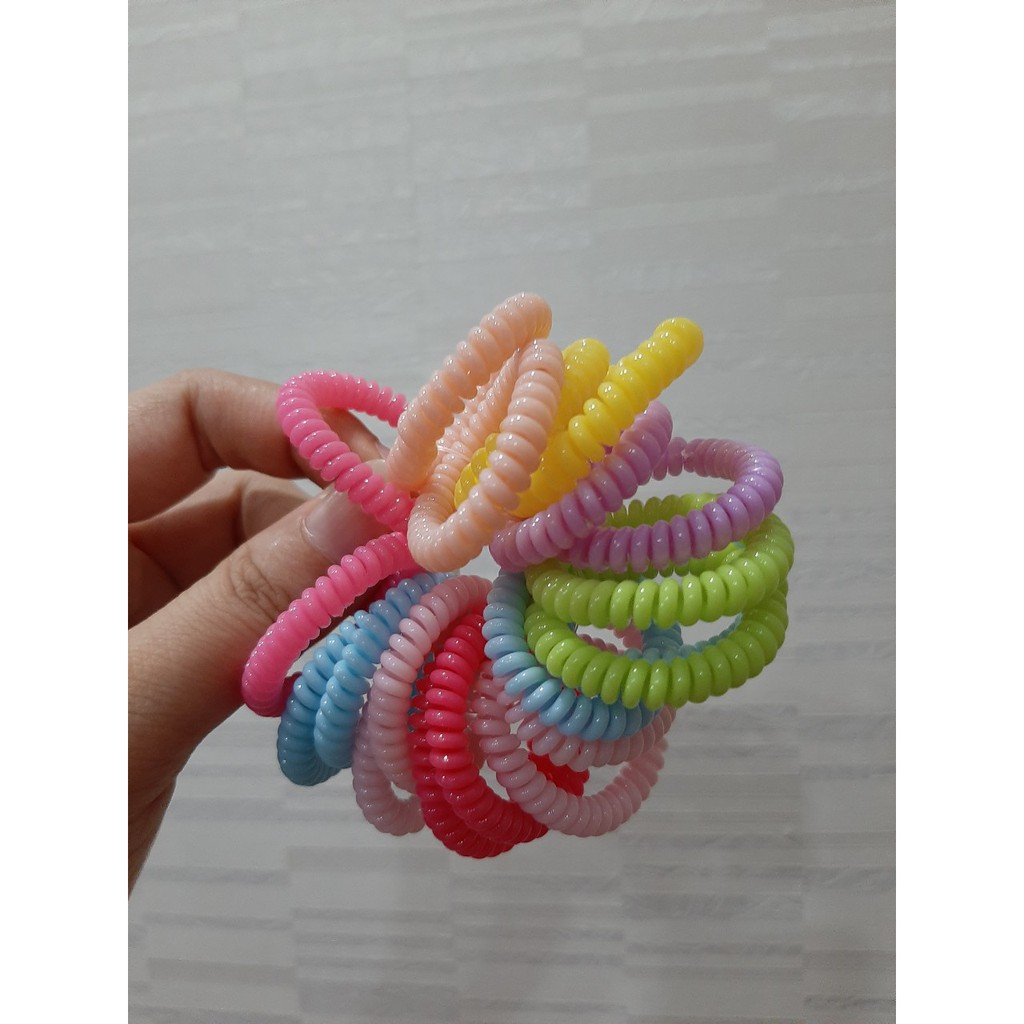 Set 5 Cột Tóc Lò Xo Co Giãn Size Nhỏ 2,5cm/3cm/4cm