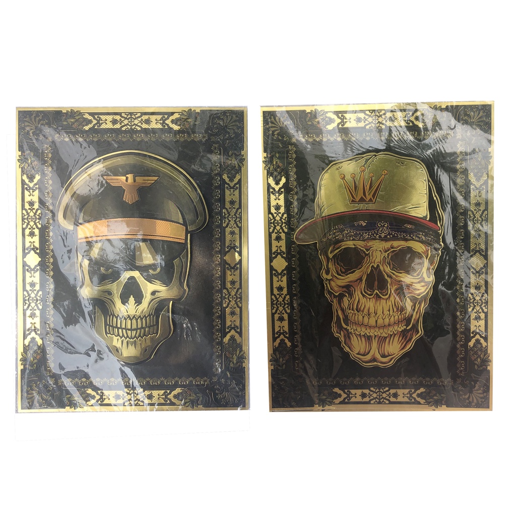 Tranh 3D mẫu đầu lâu treo trang trí Halloween 36cm x 28cm