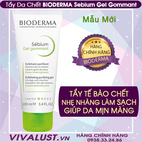 Tẩy Tế Bào Chết BIODERMA Sebium Gel gommant 100ml - Làm Sạch Và Giúp Da Mịn Màng