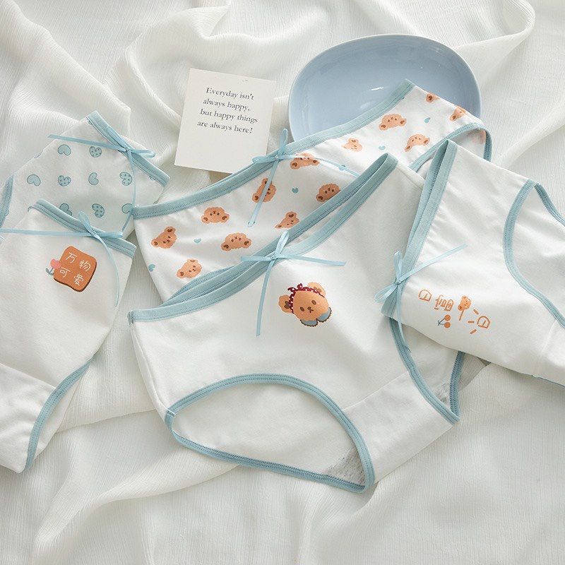 Quần Lót Cotton Nữ Thông Hơi Kháng Khuẩn Hút Mồ Hôi Hoạ Tiết Dễ Thương Cute QL1