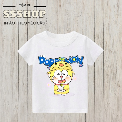 Áo thun bé trai và bé gái in hình DORAEMON siêu cute, chất liệu cotton thoáng mát, hình in không bong tróc SSSHOP
