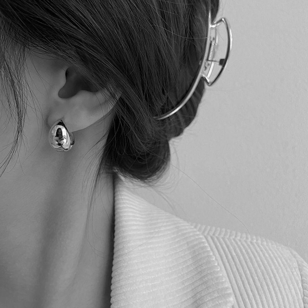 Bông Tai Hình Tròn Cỡ Lớn Phong Cách Hàn Quốc Thời Trang Cho Nữ|Khuyên Tai Kim Loại Hình Tròn Phong Cách Retro