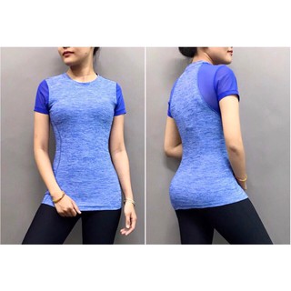Áo thể thao, tập gym, yoga nữ cộc tay phối lưới HIYE -TSF042