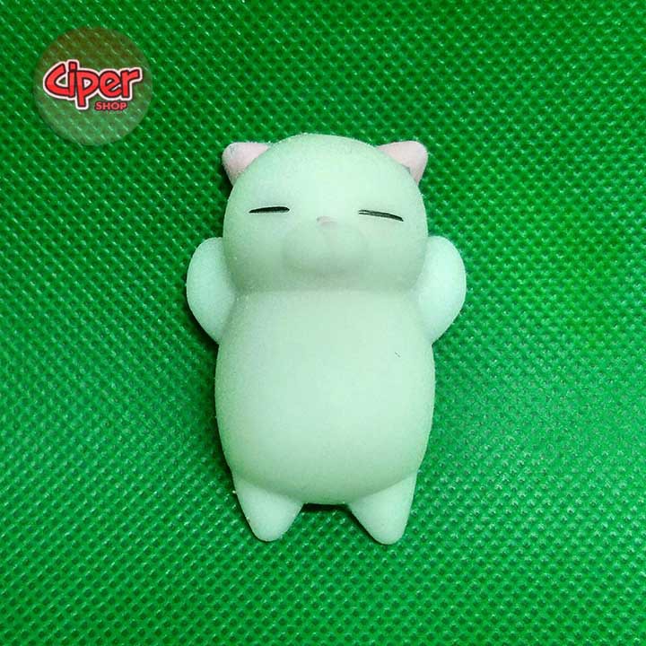 Squishy Mochi Mèo trắng tai hồng