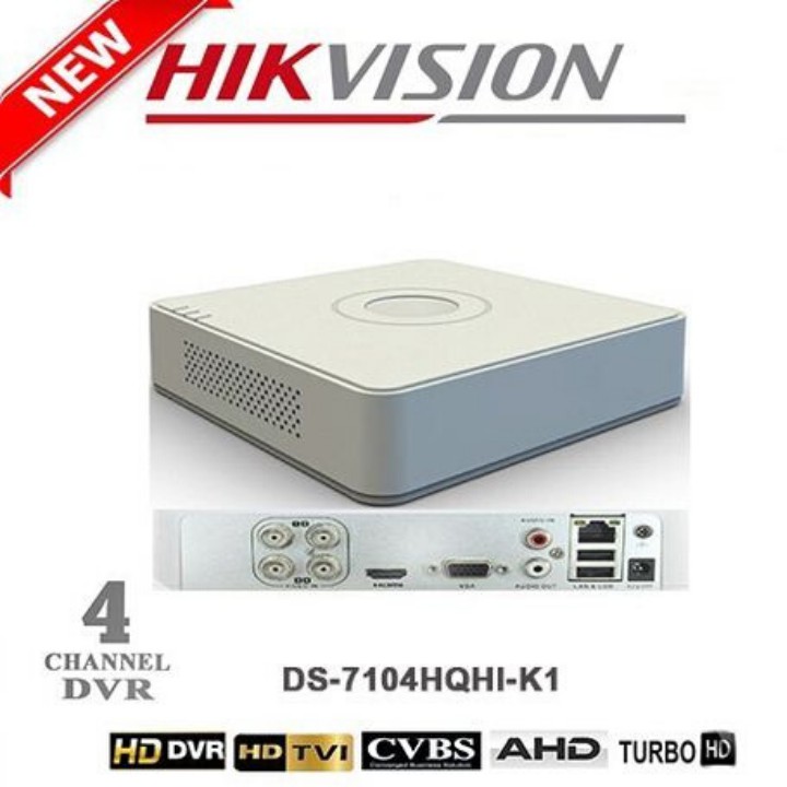 Đầu ghi HDTVI 4 kênh Hikvision DS-7104HQHI-K1 TURBO HD 4.0 Hàng chính hãng bảo hành 2 năm