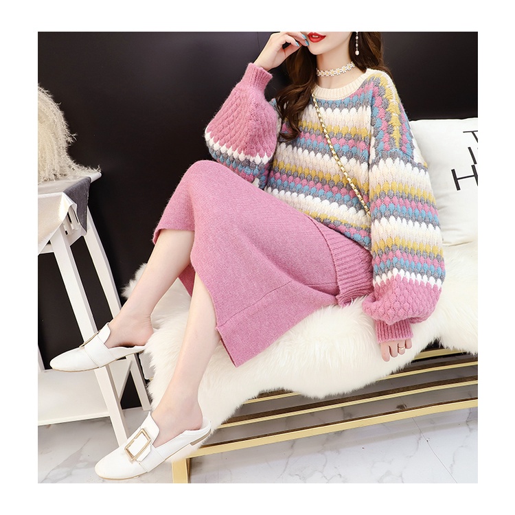 Thời Trang Set Áo Sweater + Chân Váy Thiết Kế Thanh Lịch Cho Nữ | BigBuy360 - bigbuy360.vn
