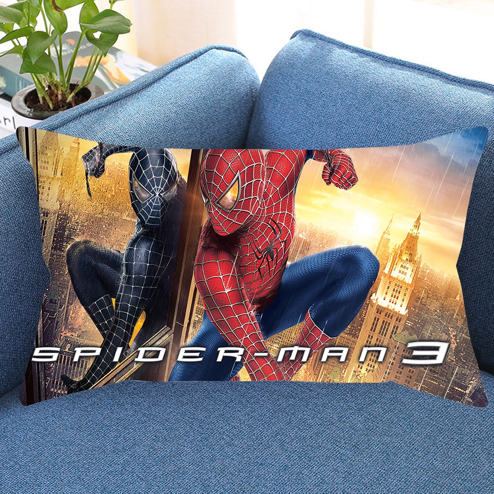Vỏ gối đơn polyester in hình siêu anh hùng Người Nhện trang trí nhà cửa/xe hơi