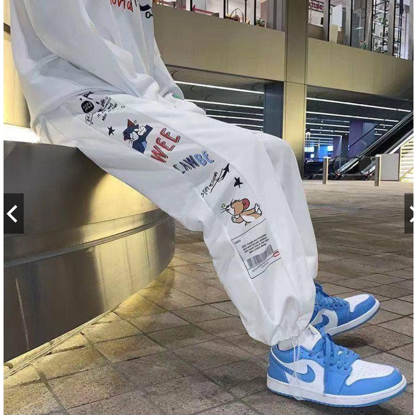 rộng lót lông cừu đường may họa tiết hoạt hình phong cách hip hop Hàn Quốc đơn giản dễ phối đồ cho nam