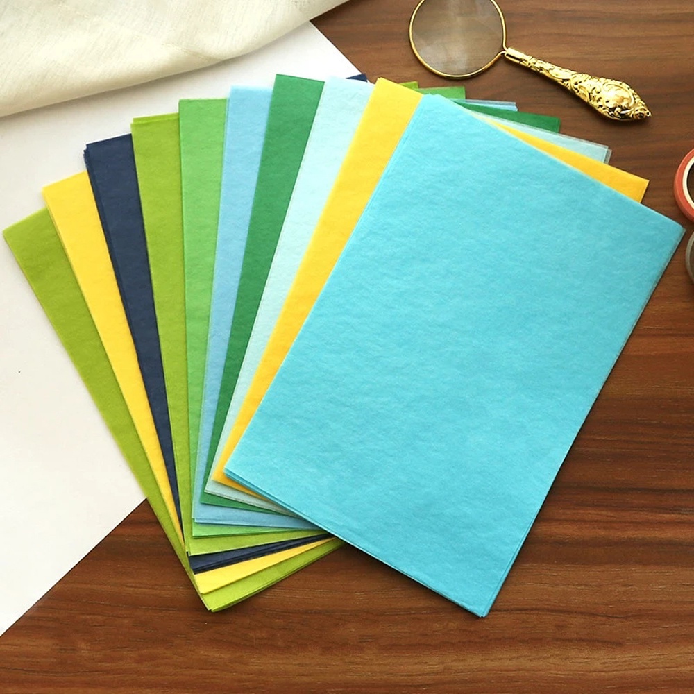 Set 100 tờ giấy A5 nhiều màu làm giấy gói hàng thủ công họa tiết chấm bi/ hoa