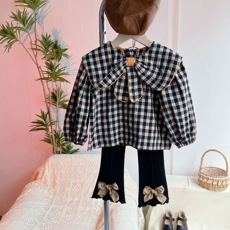 Bộ Áo Sweater Phối Quần Legging Phong Cách Phương Tây Thời Trang Xuân Thu Cho Bé Gái