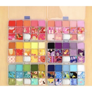 Vải Chirimen cắt sẵn 3x3cm - vải làm hoa Kanzashi