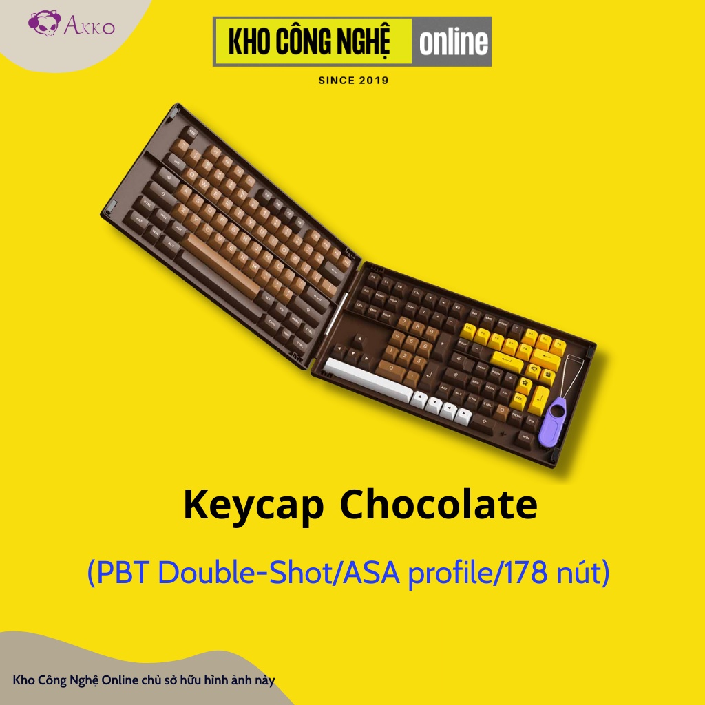 AKKO Keycap set – Chocolate (PBT Double-Shot/ASA profile/178 nút)