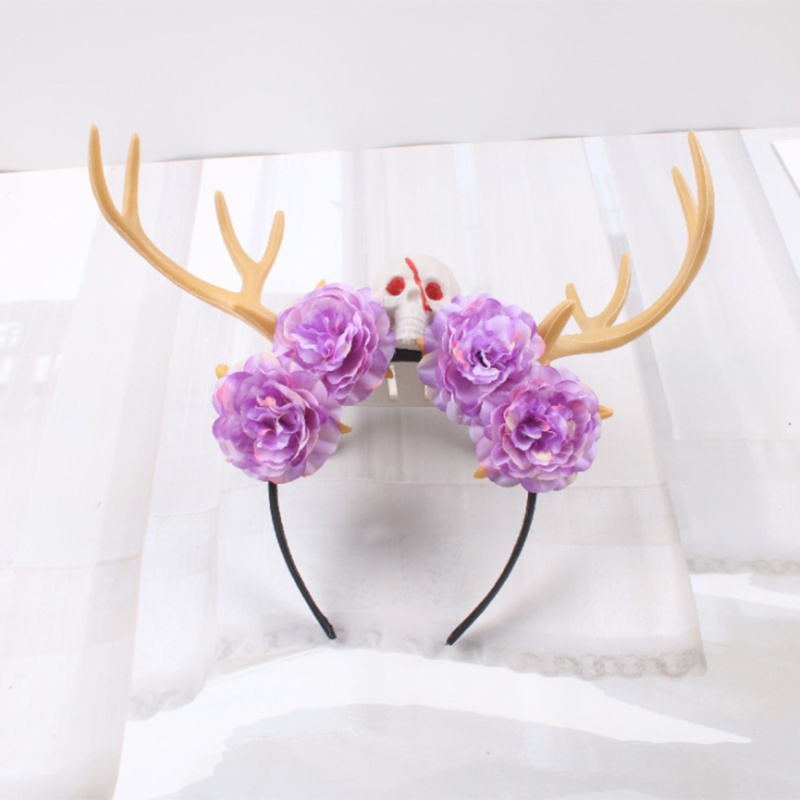 Cài Tóc Hình Sừng Hươu Đính Hoa Hóa Trang Halloween