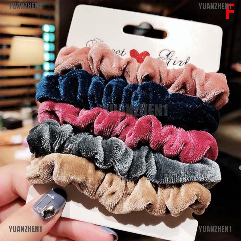 Set 6 Dây Cột Tóc Đính Kim Tuyến Lấp Lánh Thời Trang Cho Nữ YUANZHEN1