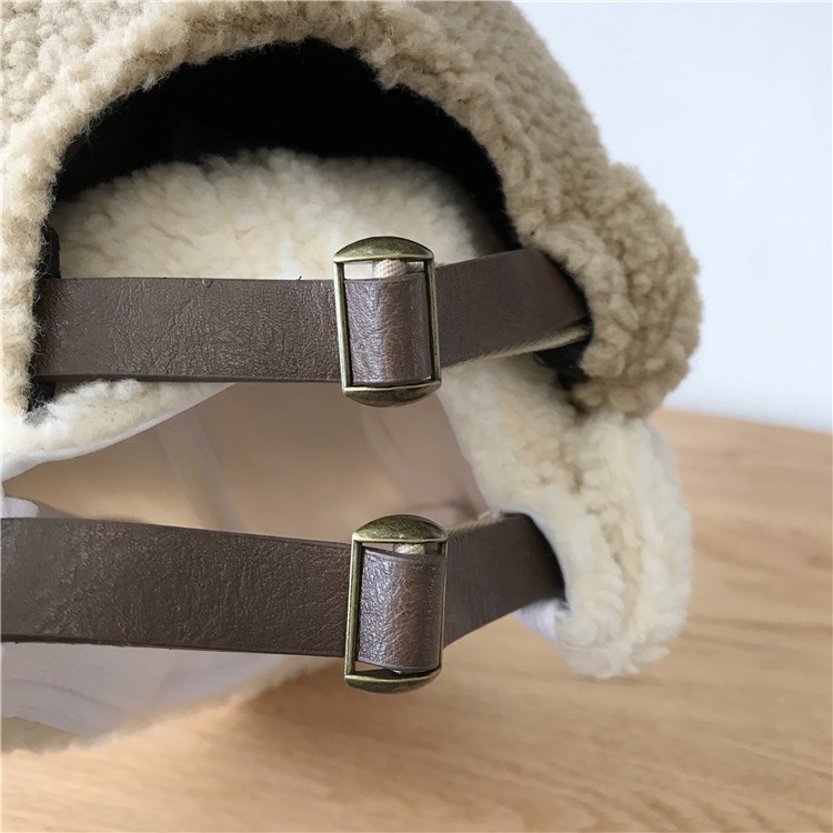 Cashmere suede Korean style round cap for women