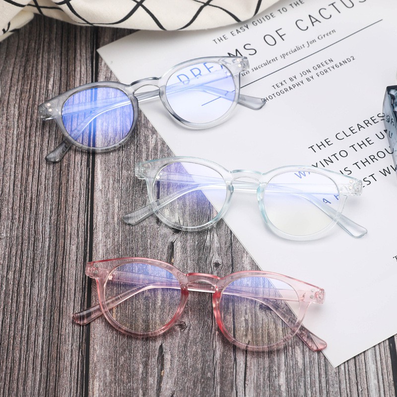 Mắt kính gọng tròn chống ánh sáng xanh thời trang