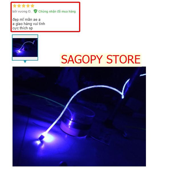 Dây Cáp Sạc Điện Thoại Đa Năng 2.1A có Nam Châm Có đèn Led cho Iphone ip Samsung Oppo giá rẻ hàng tốt như Hoco Anker