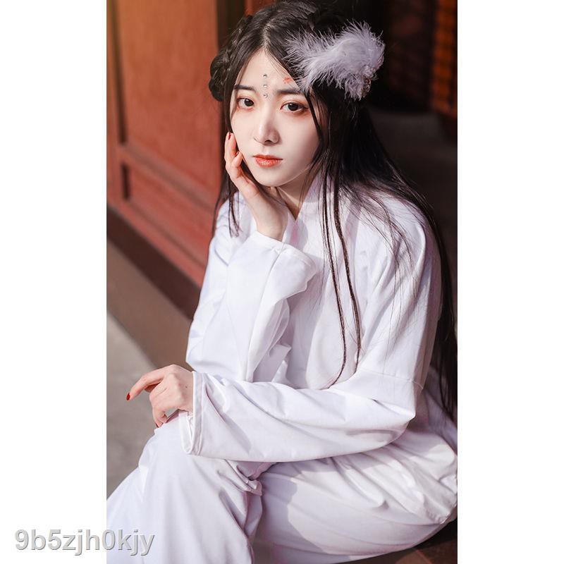 Áo khoác Nian Hanfu của chúng tôi được trang bị lớp lót váy trắng dành cho nữ, khoác, quần tây, vải cotton nam c