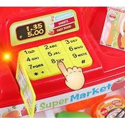 Bộ đồ chơi mô phỏng Quầy bán kem quẹt thẻ, tính tiền - 40 chi tiết kèm xe đẩy