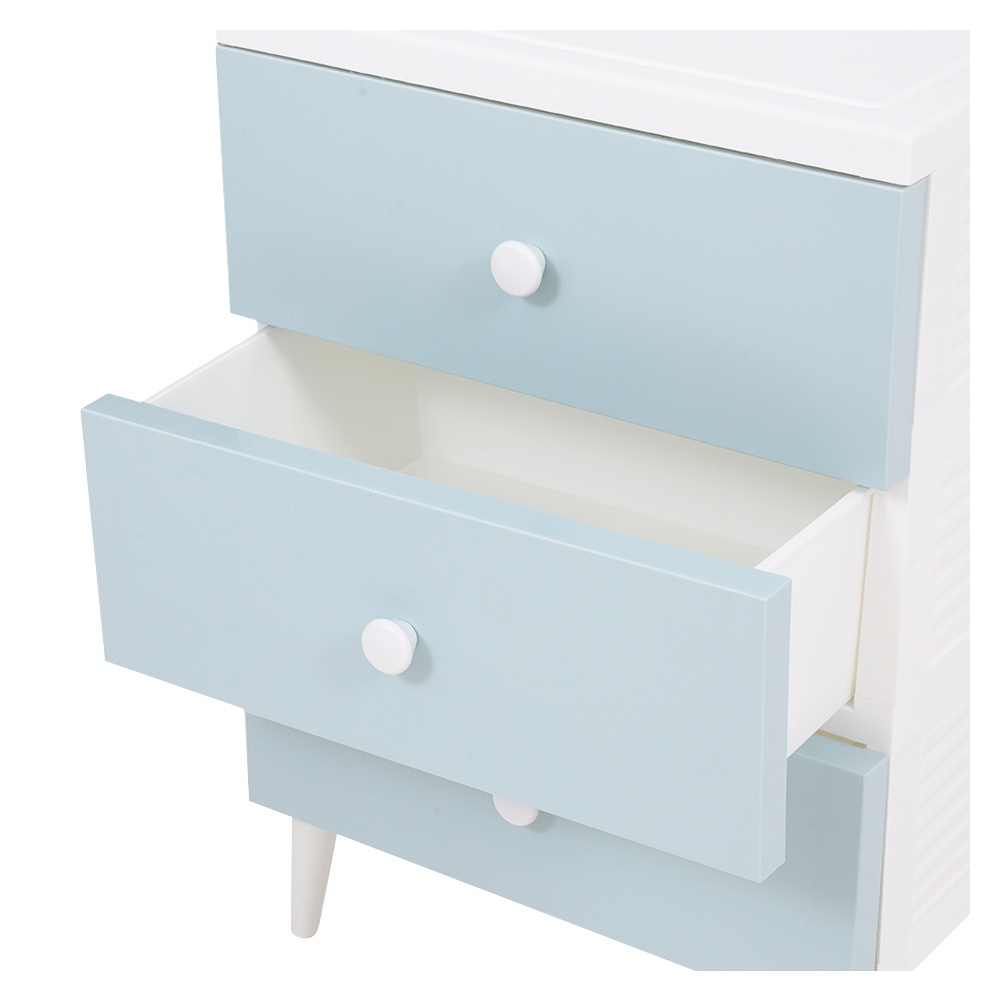 HomeBase STACKO Ngăn kéo nhựa 3 tầng VIVE W58xD40xH85 Cm màu xanh dương