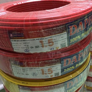 Dây điện Daphaco đôi dẹp 2 lớp vỏ 2x1.5 (Cuộn 100 mét)