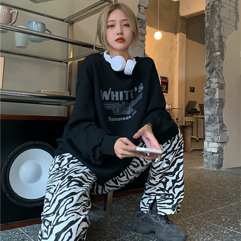 NRVP Áo Hoodie Dáng Rộng Thời Trang Hàn Quốc Đơn Giản Cá Tính Cho Nữ