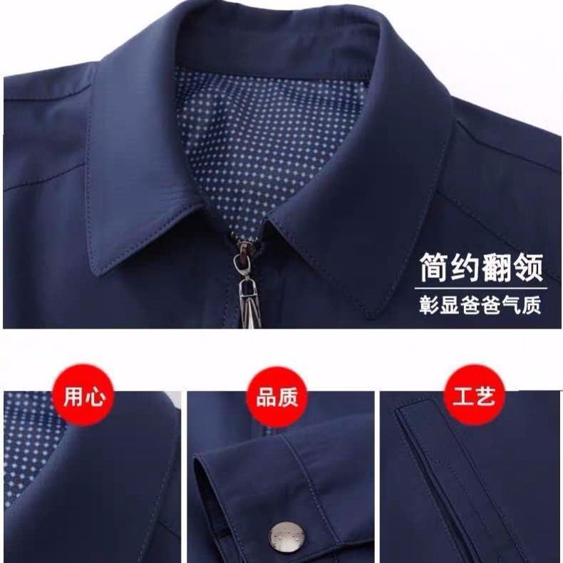 AC☞Middle aged fashion✼▼✘Áo khoác nam trung niên và già cho cha mùa xuân thu mỏng 50 tuổi 60