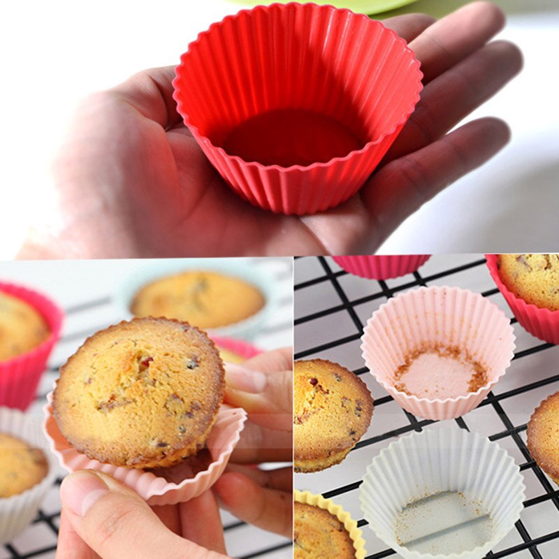 Bộ 12 khuôn làm bánh cupcake bằng silicon 7cm