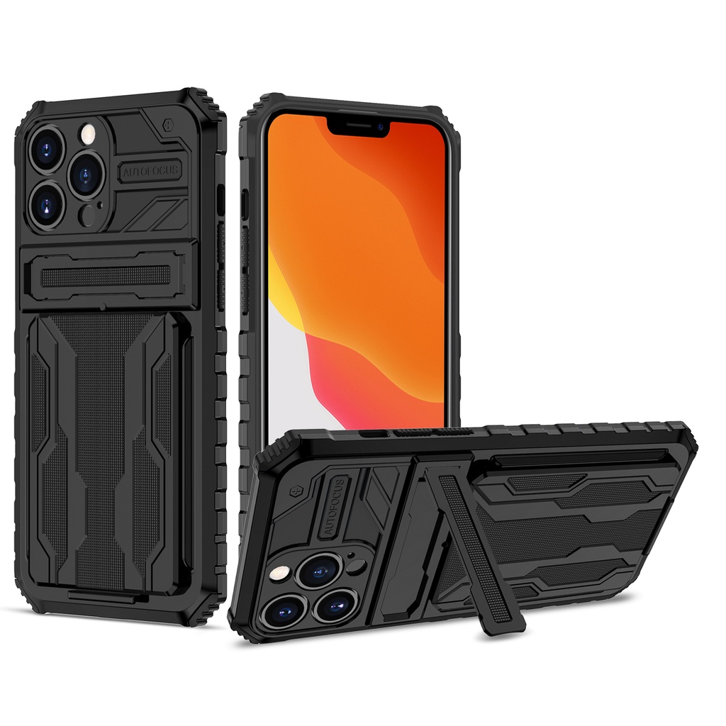 Ốp điện thoại giá đỡ chống sốc cấp quân sự có ngăn đựng thẻ cho iPhone 13 Pro Max 13Pro 11 12 Pro MAX 12Pro