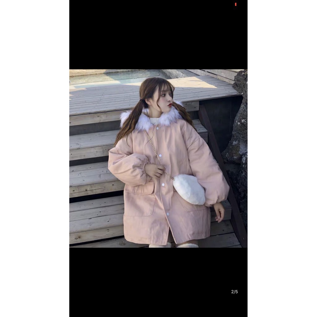 Áo khoác nữ dày phao gió kaki ấm có mũ lông hàng quốc bền giá rẻ g054 | BigBuy360 - bigbuy360.vn