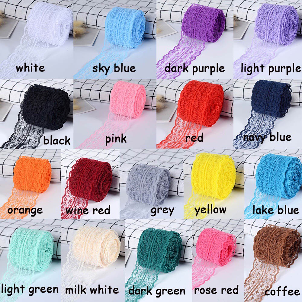 Cuộn Dây Ruy Băng Ren 4.5cm 10m Dùng Trang Trí Thủ Công