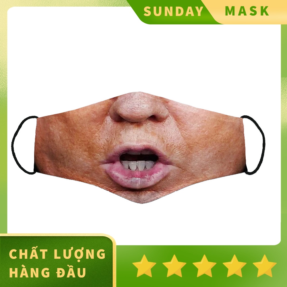 Khẩu Trang Vải Poly 2 Da In Hình T.r.u.m.p SUNDAY Vải Cotton 100%, Kháng Khuẩn, Có Thể Giặt Và Tái Sử Dụng Dành cho Nam