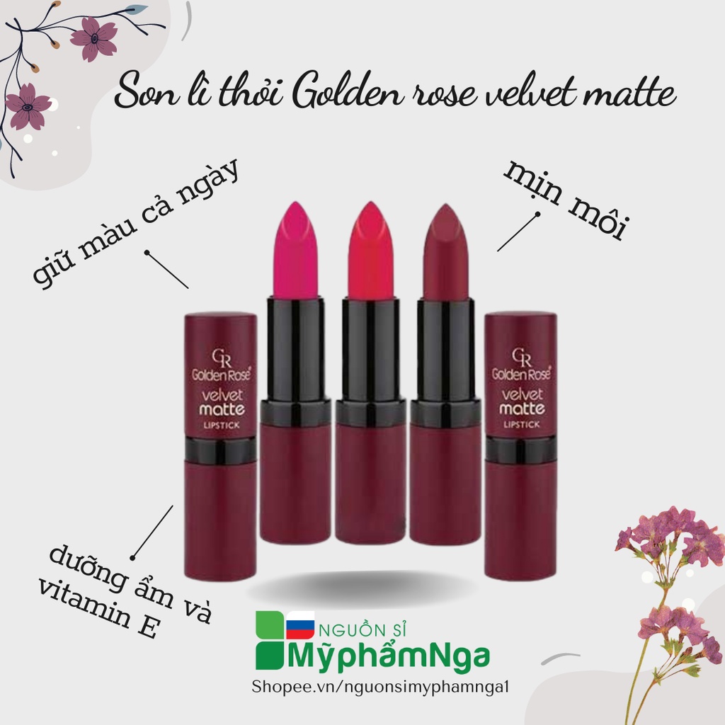 Son lì thỏi Golden rose velvet matte - Son lì Thổ nhĩ kỳ - Rất nhiều màu chọn lựa