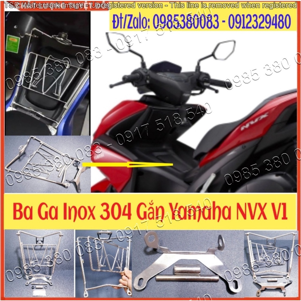 Baga NVX V1 Lượn Giữa INOX Cao Cấp Dày 10 Ly Cho Yamaha NVX 2014 - 2020 (Giá 1 bộ đủ pát ốc)