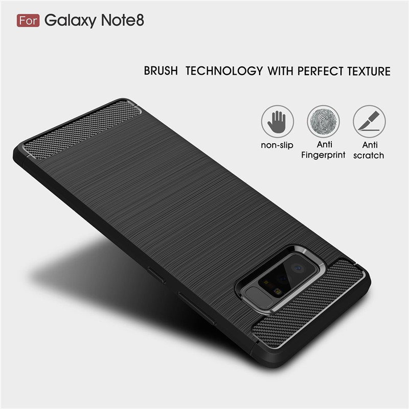 Topewon  Ốp điện thoại dẻo thiết kế sợi cacbon sang trọng dành cho Samsung Galaxy Note 8