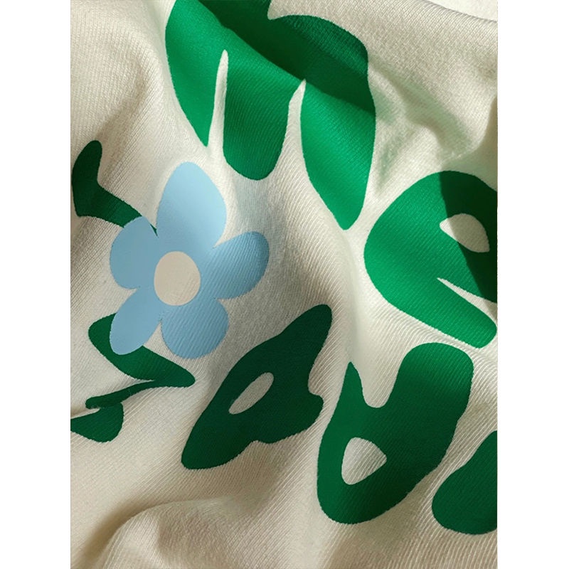 ஐ☋❖Áo Thun 100% Cotton Nguyên Chất Tay Ngắn Dáng Rộng In Hình Hoa Ong Cho Nam Nữ