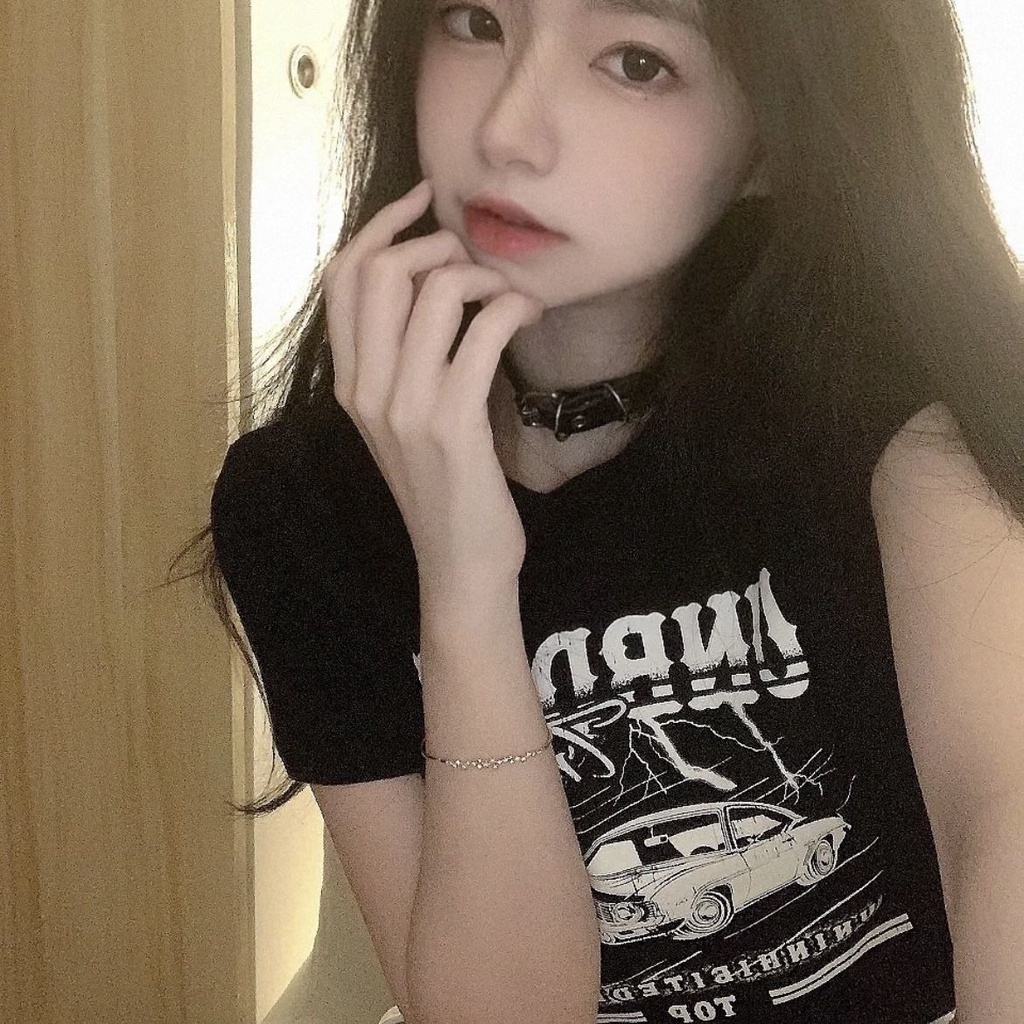 ❖Áo Thun Ngắn Lưng Cao Dáng Ôm Dễ Phối Đồ Thời Trang Cho Nữ