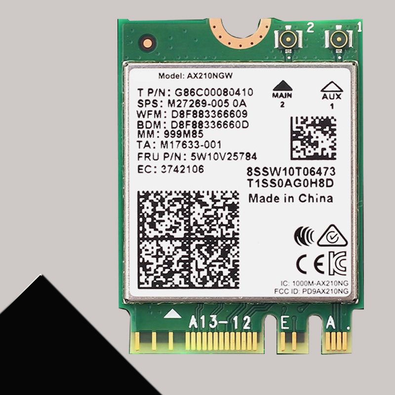 Bảng Mạch Wifi 6E AX210 Mở Rộng Wi-Fi Sang 6GHz Qua Bluetooth 5.2 Tri-Band WiFi6 Phù Hợp Cho Laptop Và Máy Tính Để Bàn Win10