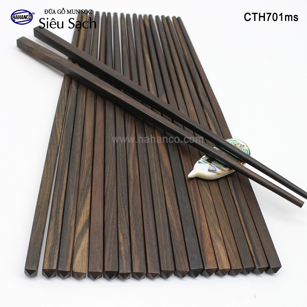 Đũa gỗ Tự nhiên trơn cao cấp (10 đôi) Chopstick of HAHANCO - CTH701MS